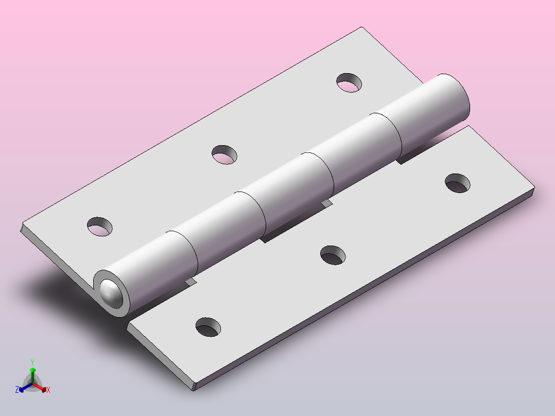 铰链合页B-1027-14正等轴测图