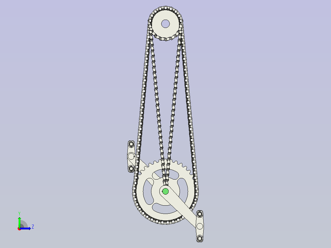 带脚踏曲柄机构的链传动装置左视图