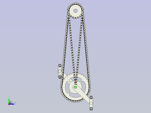 带脚踏曲柄机构的链传动装置左视缩略图