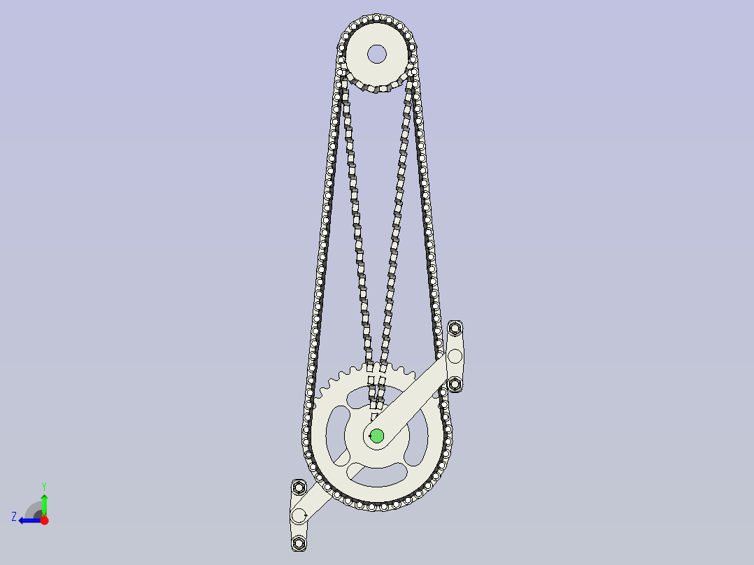 带脚踏曲柄机构的链传动装置右视图