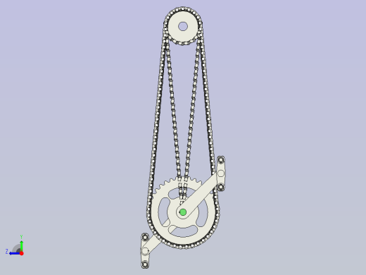 带脚踏曲柄机构的链传动装置右视缩略图