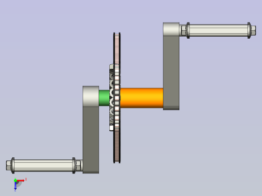 带脚踏曲柄机构的链传动装置俯视缩略图