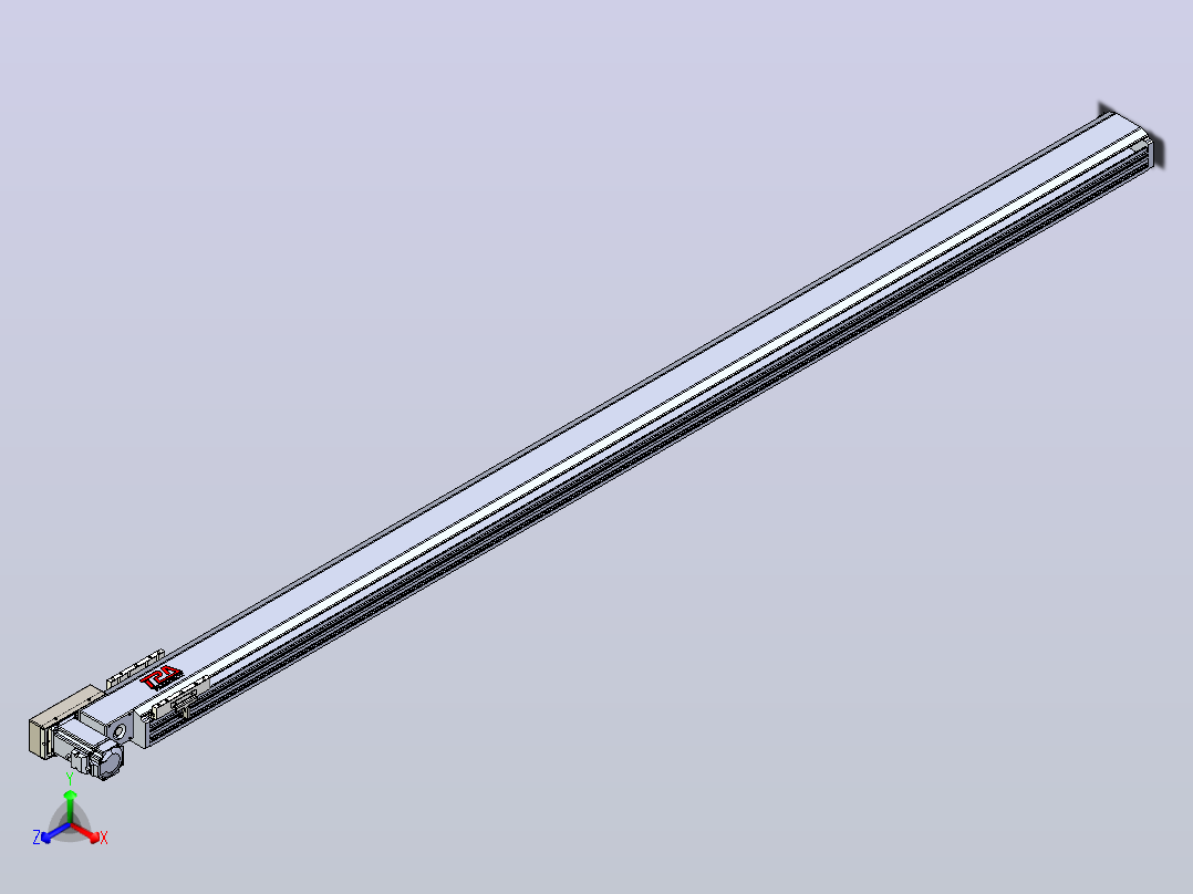 皮带直线轴半封闭可选导轨TPA-HNB-120D-110-L2200-ML-Y-P40-N3主视图