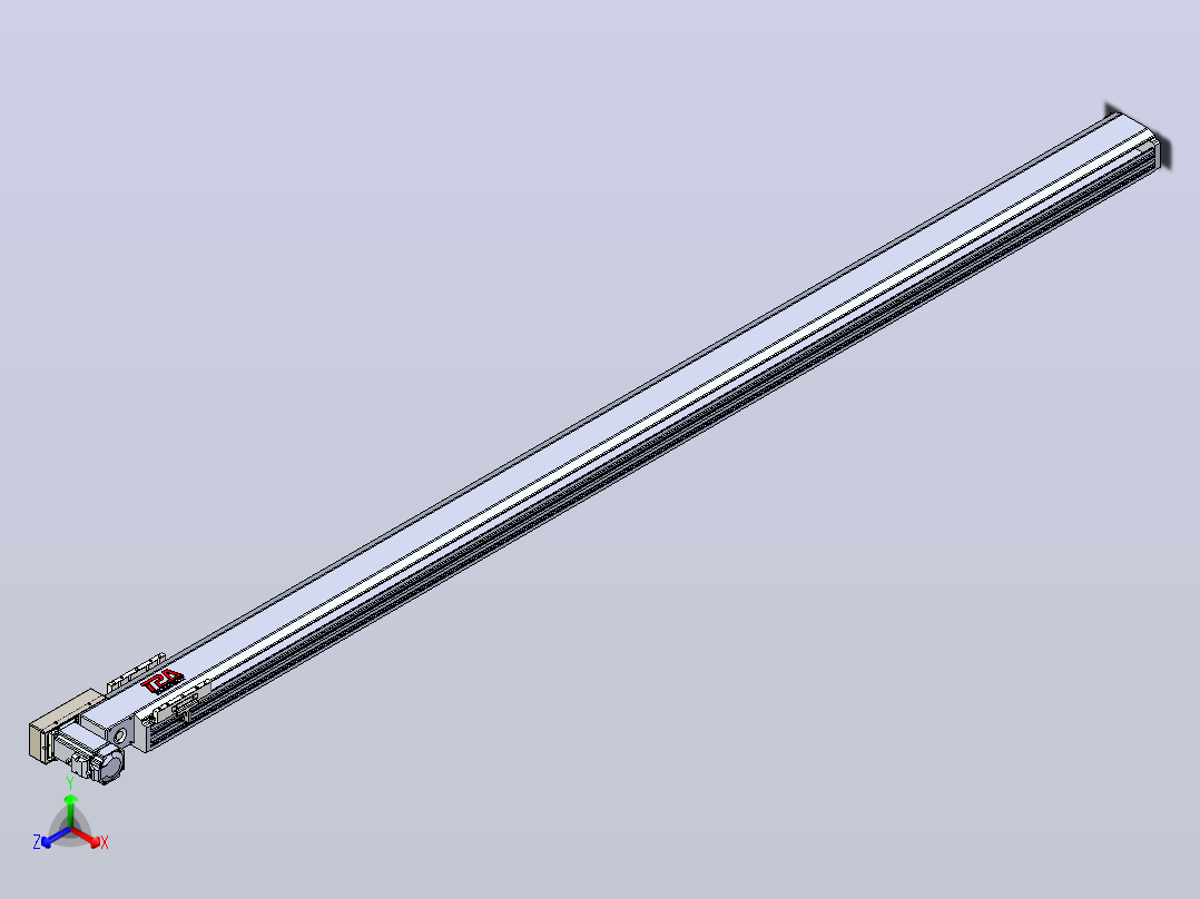 皮带直线轴半封闭可选导轨TPA-HNB-120D-110-L2200-ML-Y-P40-N3正等轴测图