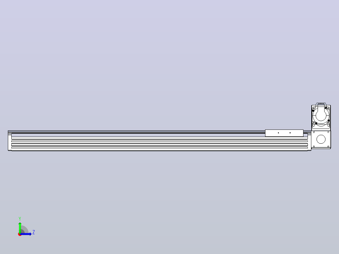 皮带直线轴半封闭可选导轨TPA-HNB-120D-110-L800-RU-Y-P40-N3左视图