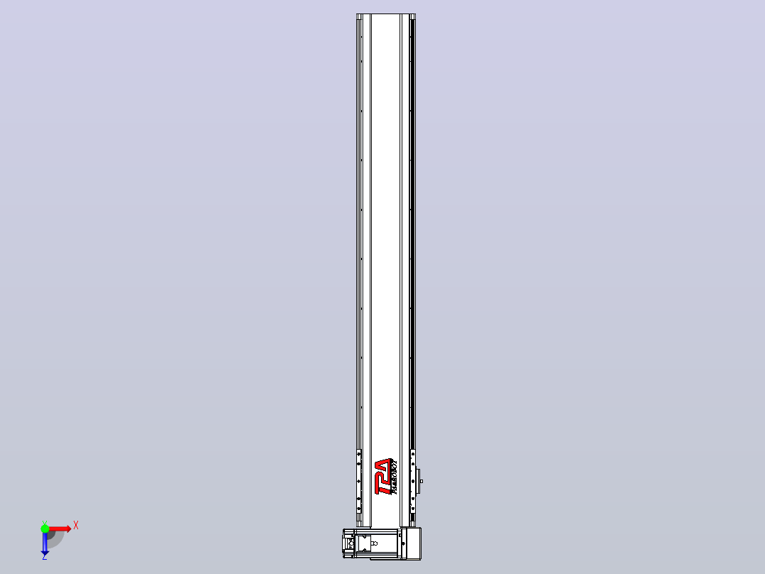 皮带直线轴半封闭可选导轨TPA-HNB-120D-110-L800-RU-Y-P40-N3俯视图