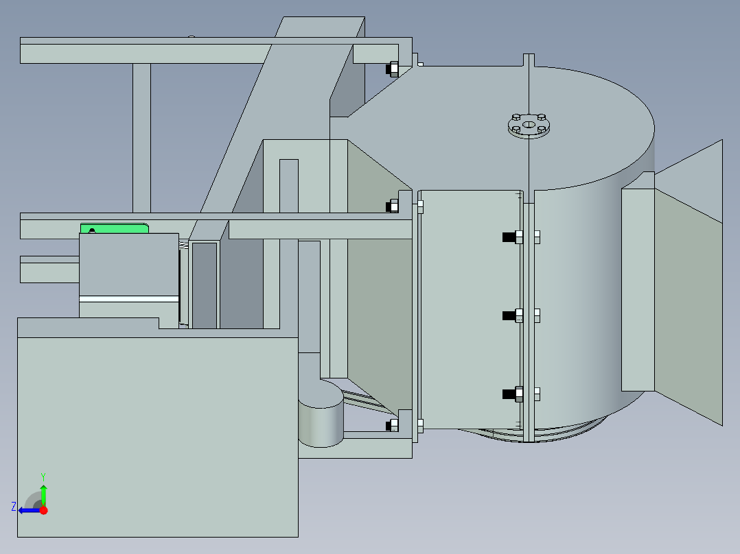 核桃去壳机（cad+pro+说明书）右视图