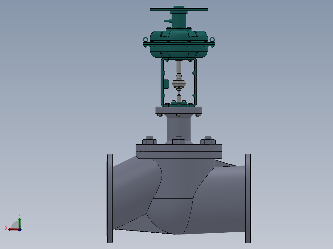 气动调节阀-铸铁 DN25-DN300后视图