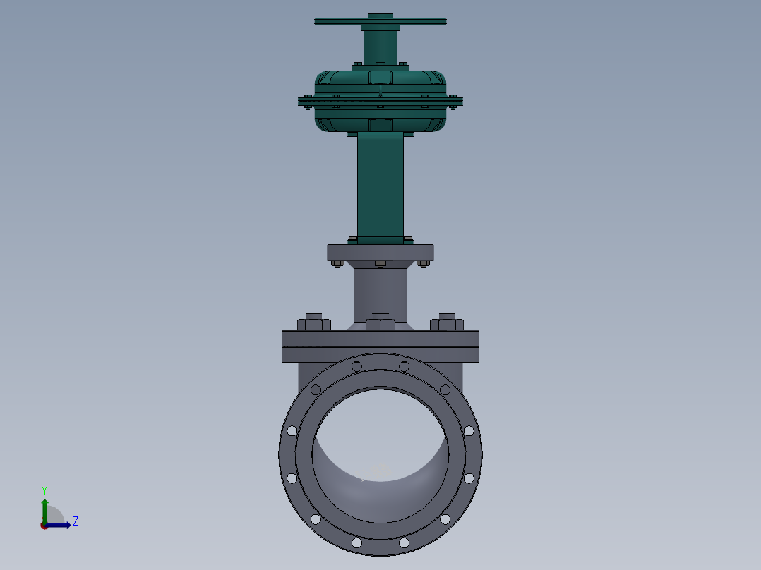 气动调节阀-铸铁 DN25-DN300左视图