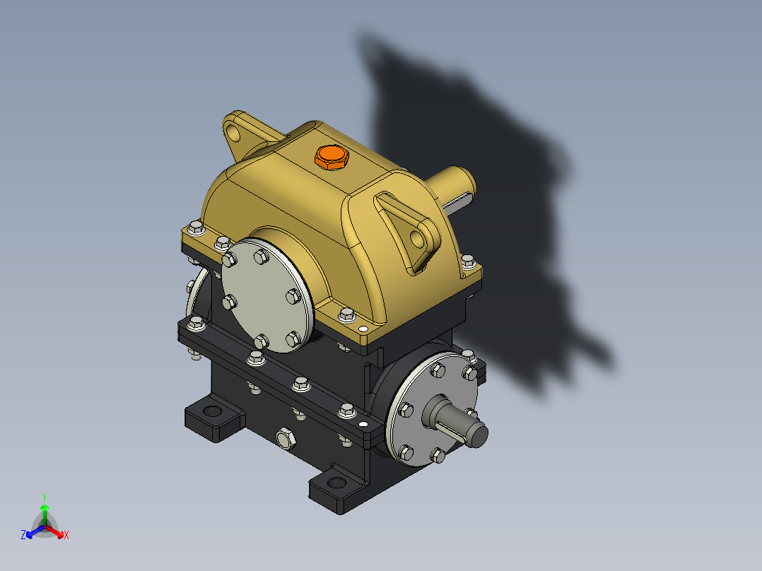 120蜗轮蜗杆齿轮箱3D图纸 INVENTOR2020设计 附STP