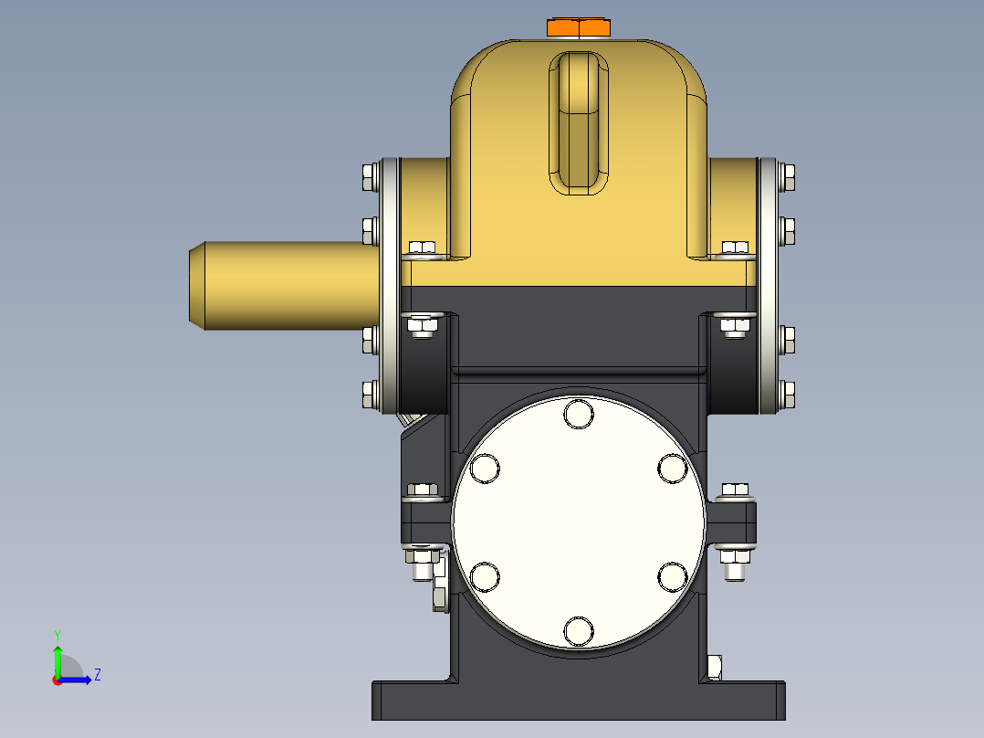 120蜗轮蜗杆齿轮箱3D图纸 INVENTOR2020设计 附STP左视图