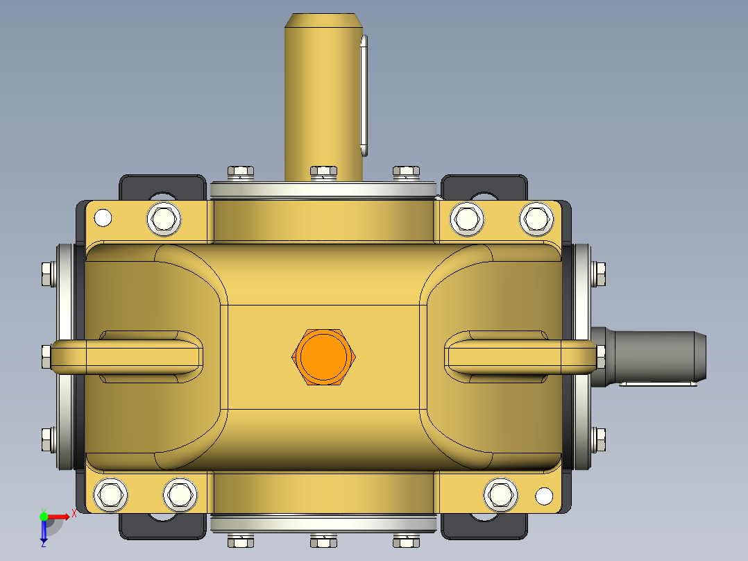 120蜗轮蜗杆齿轮箱3D图纸 INVENTOR2020设计 附STP俯视图