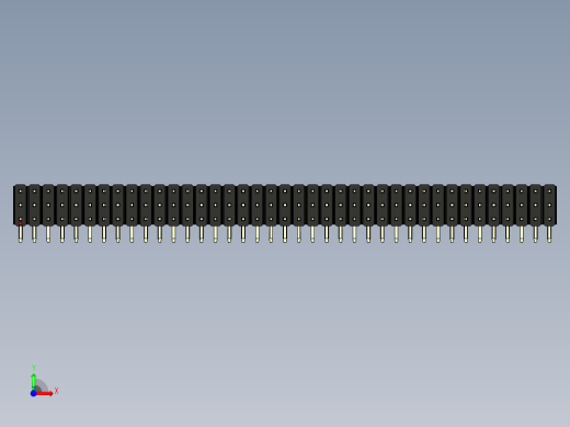 彩色公排针 100mil 2.54mm 系列-DS1022_black_3x39p_100mil_TypeD_rev1.0前视缩略图