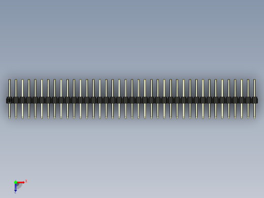 彩色公排针 100mil 2.54mm 系列-DS1022_black_3x39p_100mil_TypeD_rev1.0俯视缩略图