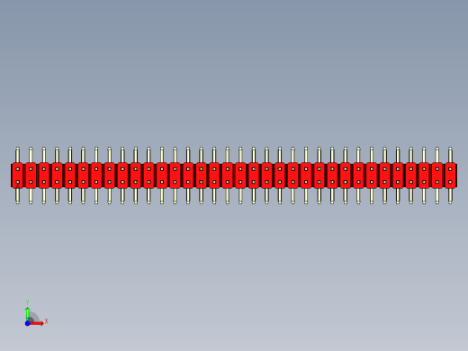 彩色公排针 100mil 2.54mm 系列-DS1022_red_68p_100mil_TypeSMT_rev1.0前视缩略图