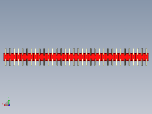 彩色公排针 100mil 2.54mm 系列-DS1022_red_68p_100mil_TypeSMT_rev1.0后视缩略图