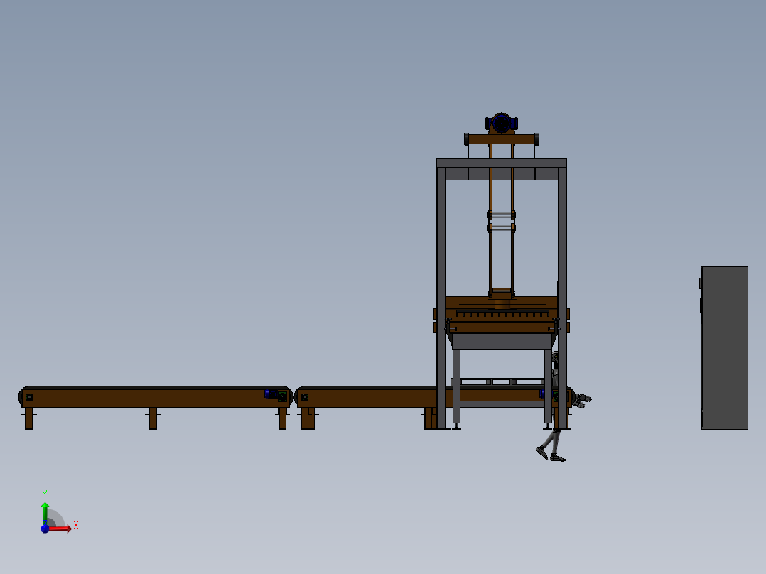 垛纸机设计设备模型前视图