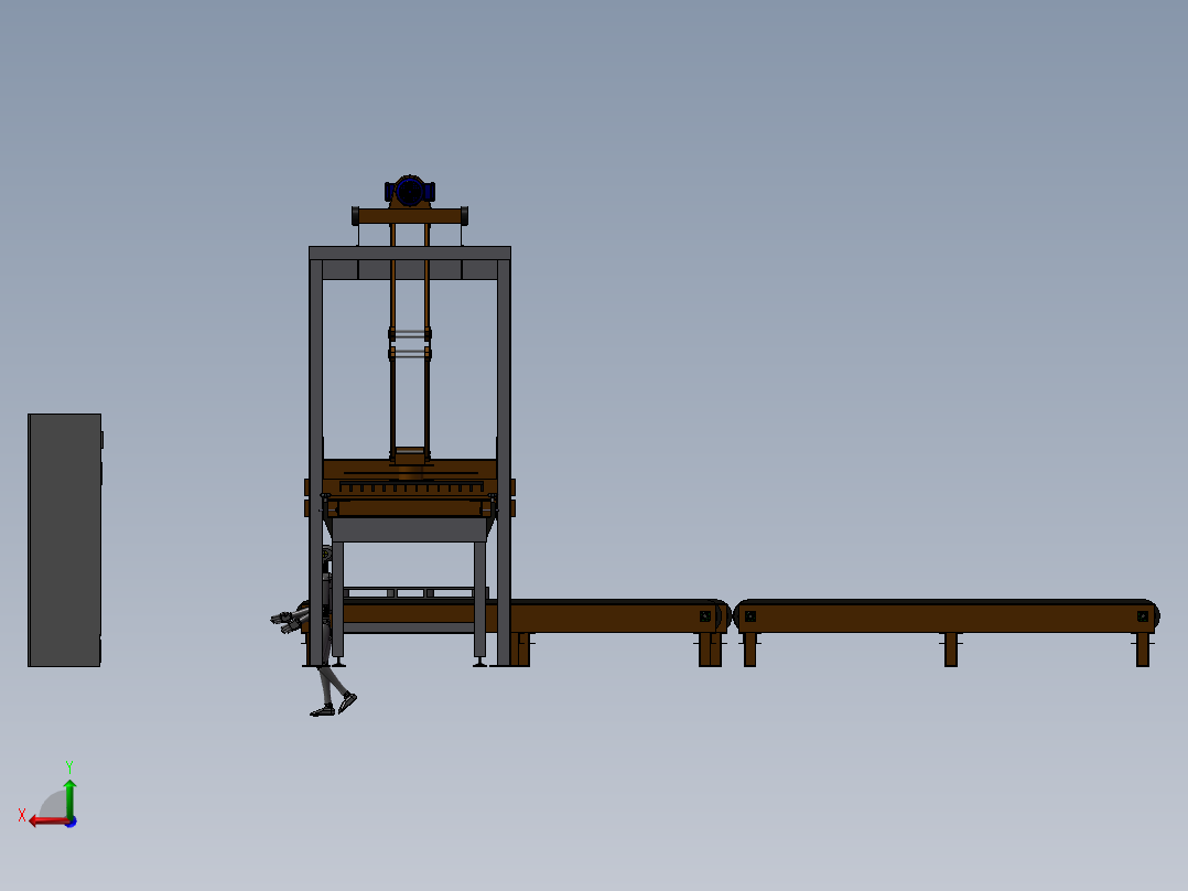 垛纸机设计设备模型后视图