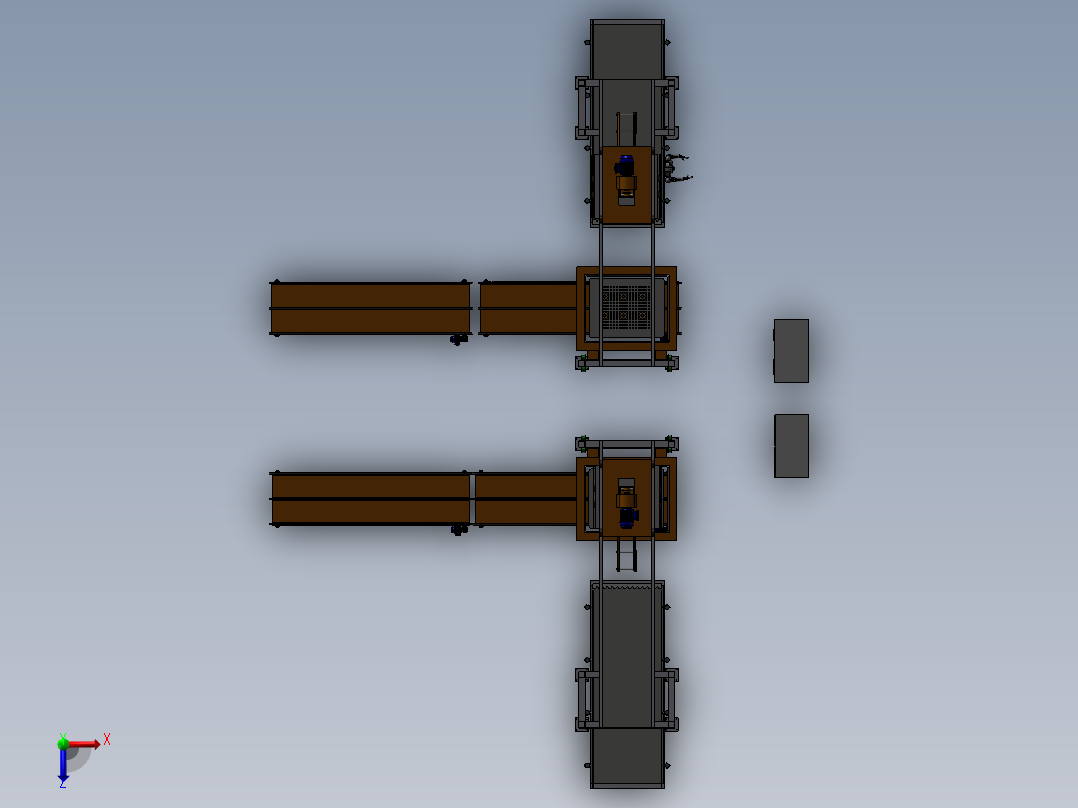 垛纸机设计设备模型俯视图