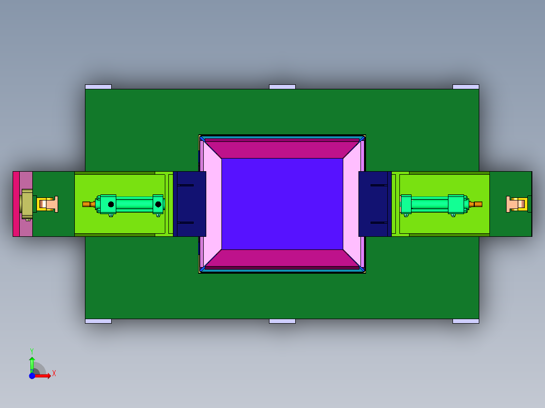 机箱钣金件加工用定位装置前视图