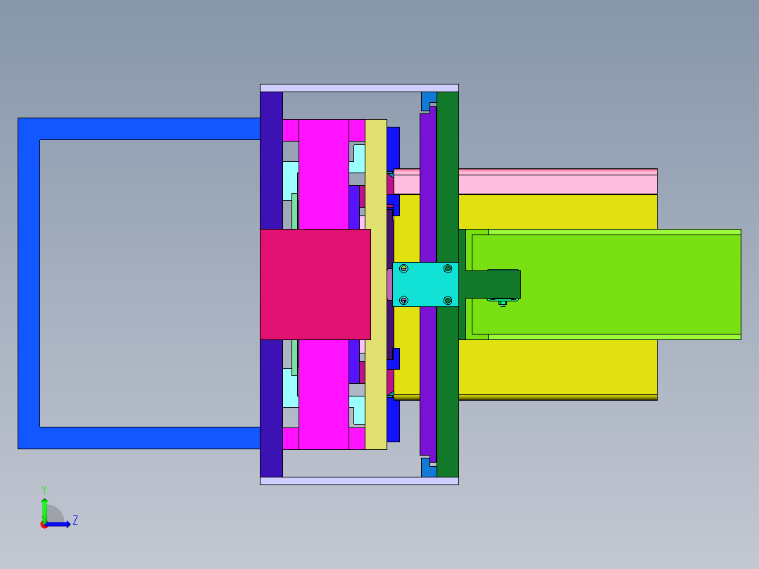机箱钣金件加工用定位装置左视图