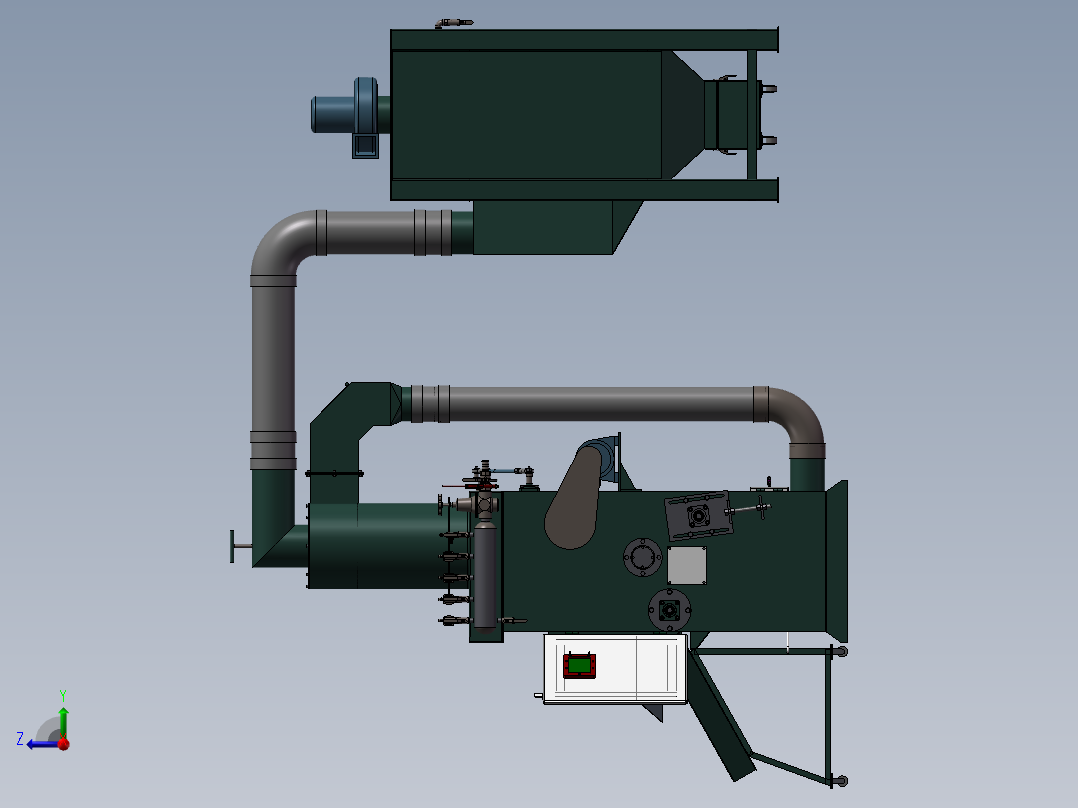 履带50型喷砂机(加高100)右视图