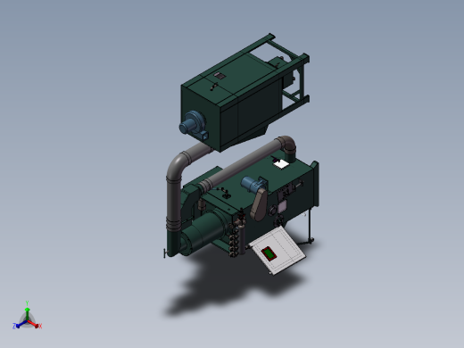 履带50型喷砂机(加高100)正等轴测缩略图