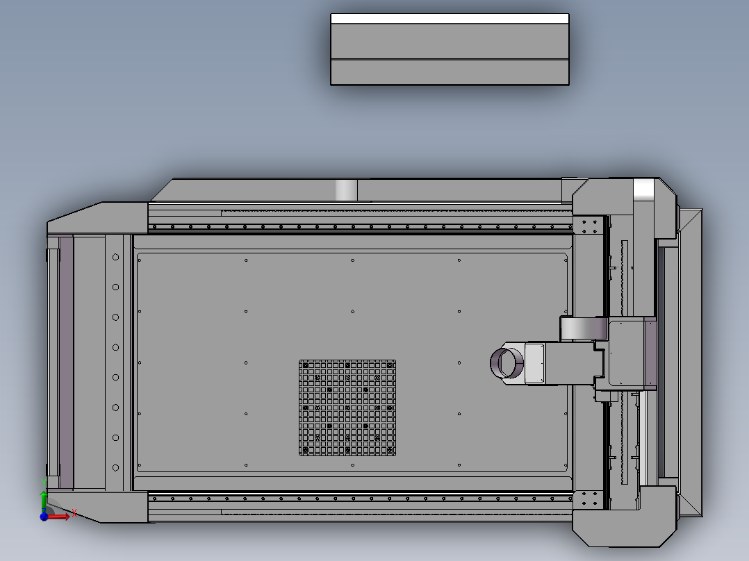 中型的数控铣床设计模型前视图