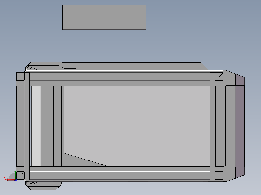 中型的数控铣床设计模型后视图