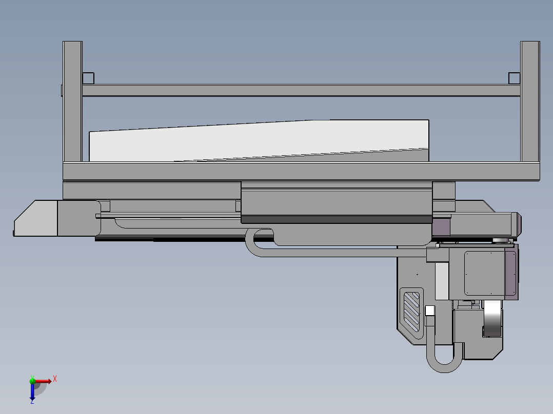 中型的数控铣床设计模型俯视图