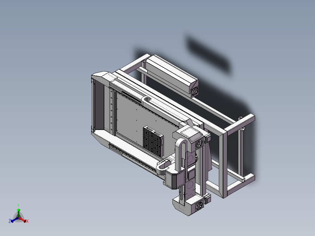 中型的数控铣床设计模型正等轴测图