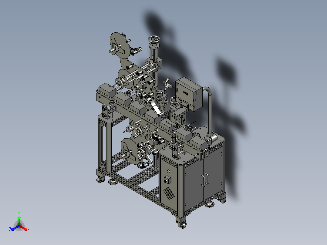 全自动贴标机正等轴测图