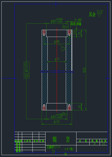 托辊机械CAD图纸