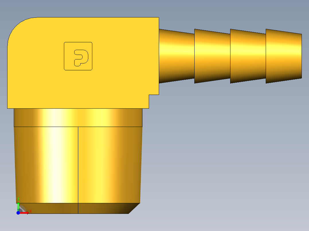 倒齿式工业管接头Hose Barb 90Deg Elbow to Male Pipe 129HB-4-6前视图