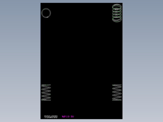 圓線彈簧(45%壓縮量)WF-2D多系列多零件图纸模型