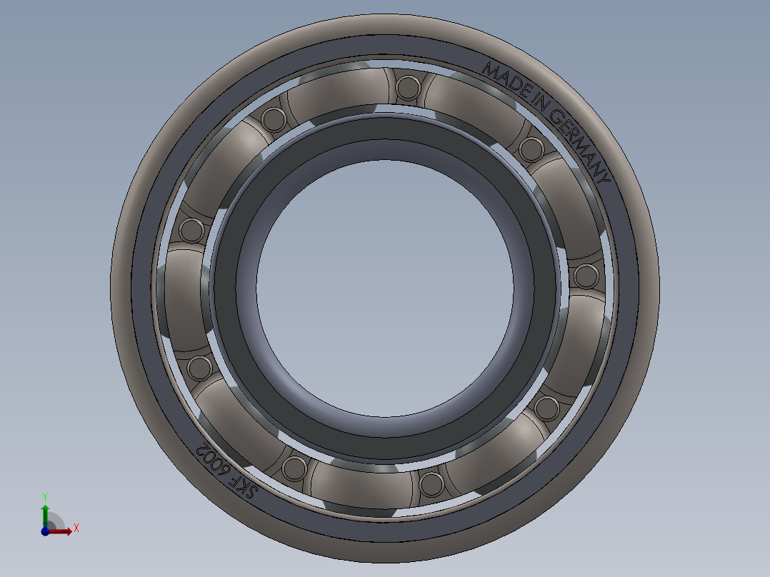 6002滚珠轴承前视图