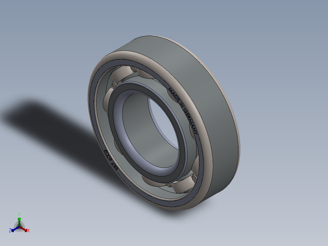6002滚珠轴承正等轴测图