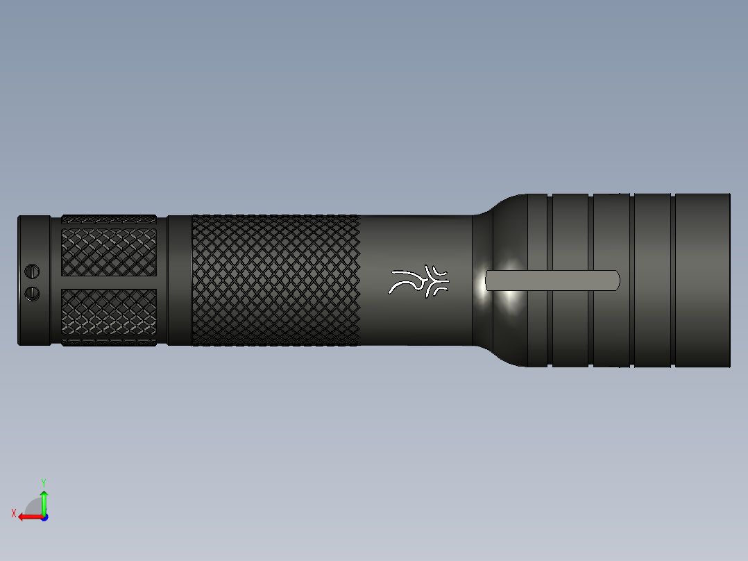中型强光手电设计后视图