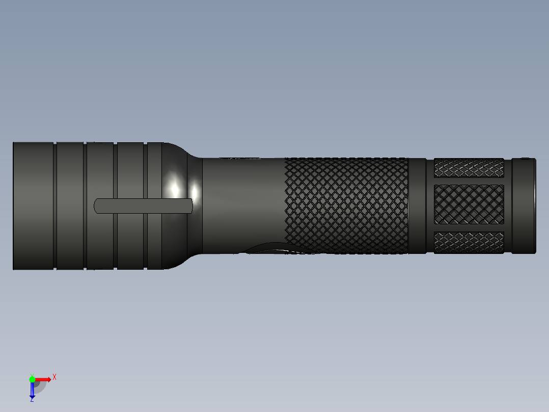 中型强光手电设计俯视图
