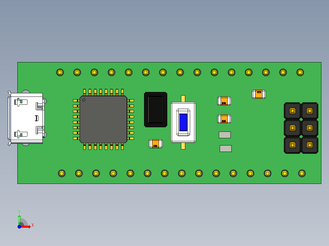 Arduino Nano是一款基于微控制器的设备前视图