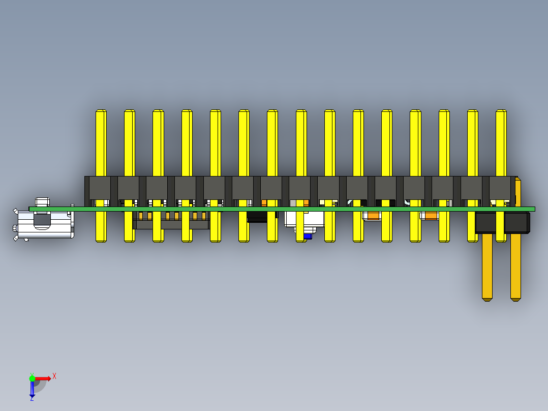 Arduino Nano是一款基于微控制器的设备俯视图
