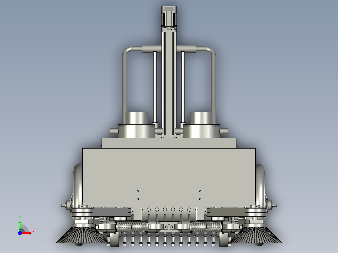 纯扫式道路清扫车垃圾输送系统前视图
