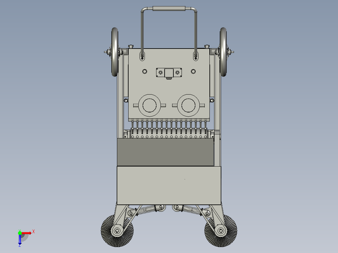 纯扫式道路清扫车垃圾输送系统俯视图