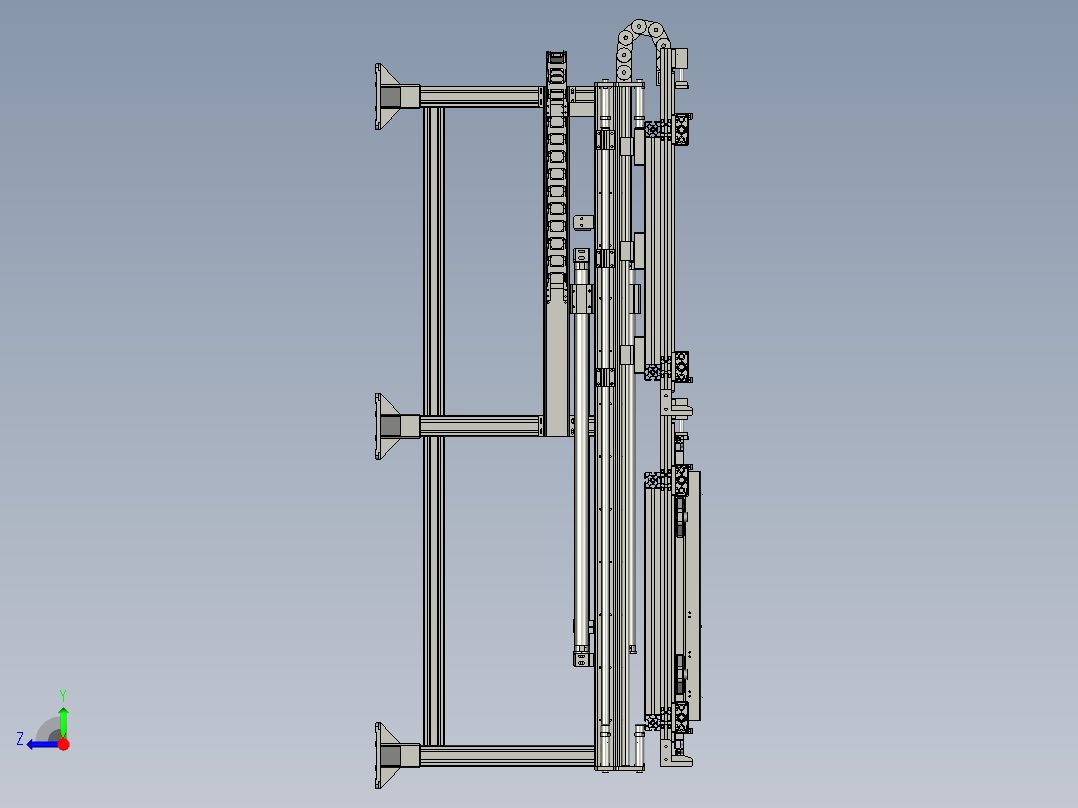 多工位切换的滑台装置右视图