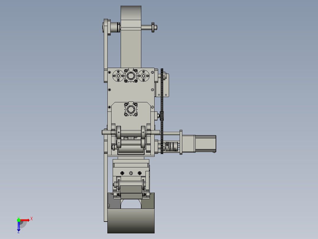 显影辊抛光机D80-砂纸收放机构俯视图