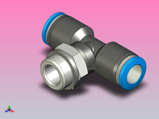 快插接头QST-G3_8-10-20正等轴测缩略图