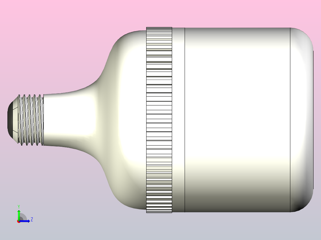 LED灯泡型号 - 高功率灯（Fusion 360设计）左视图
