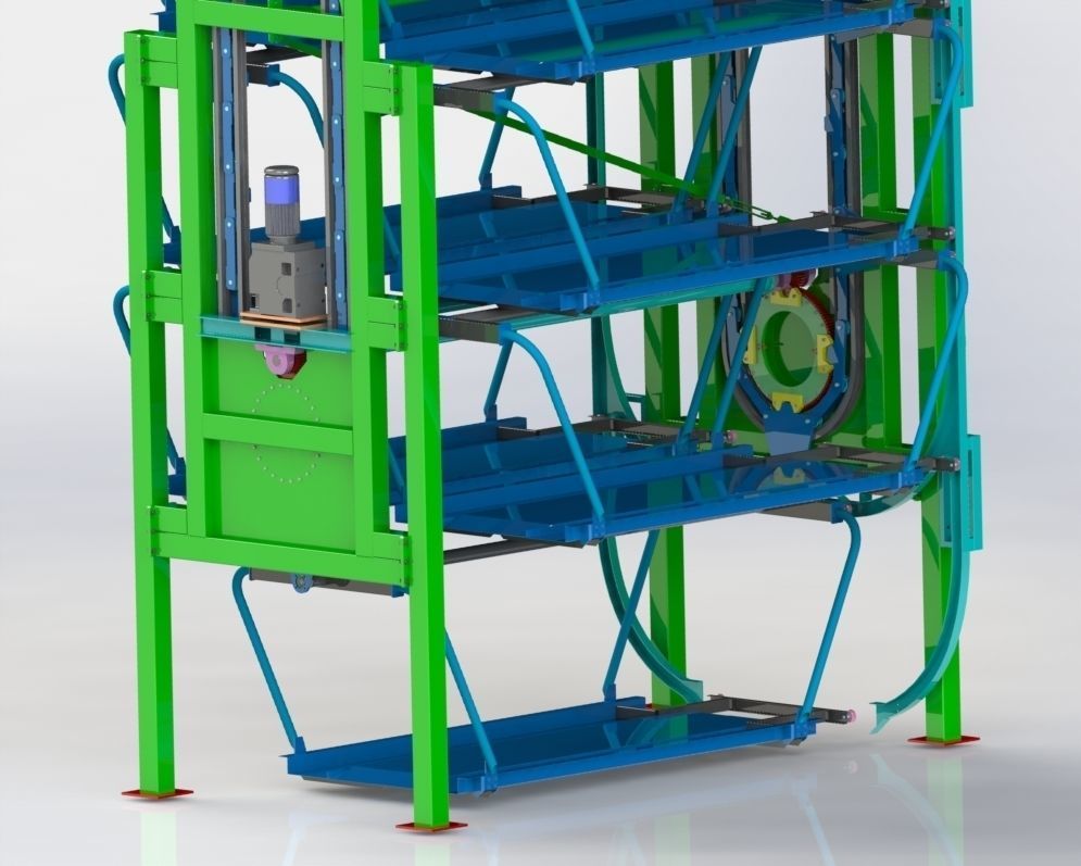 旋转停车系统 12 辆车 3D 模型