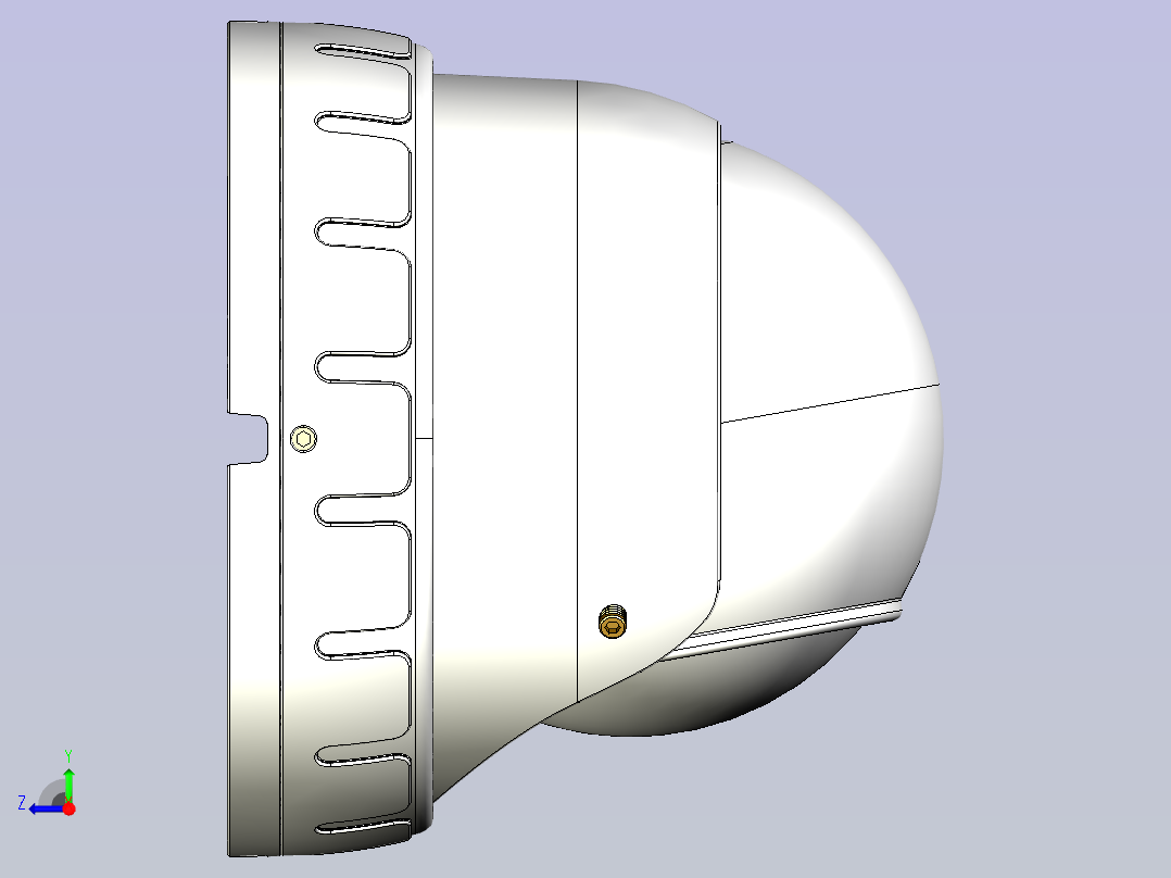 一款海螺型红外监控摄像机3D模型右视图