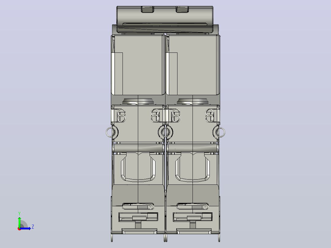 NBH-80 1P&amp;N小型断路器三维模型202307左视图